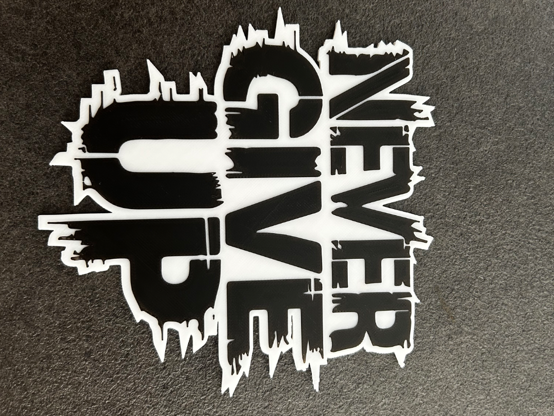 Kühlschrankmagnet „Never Give Up“