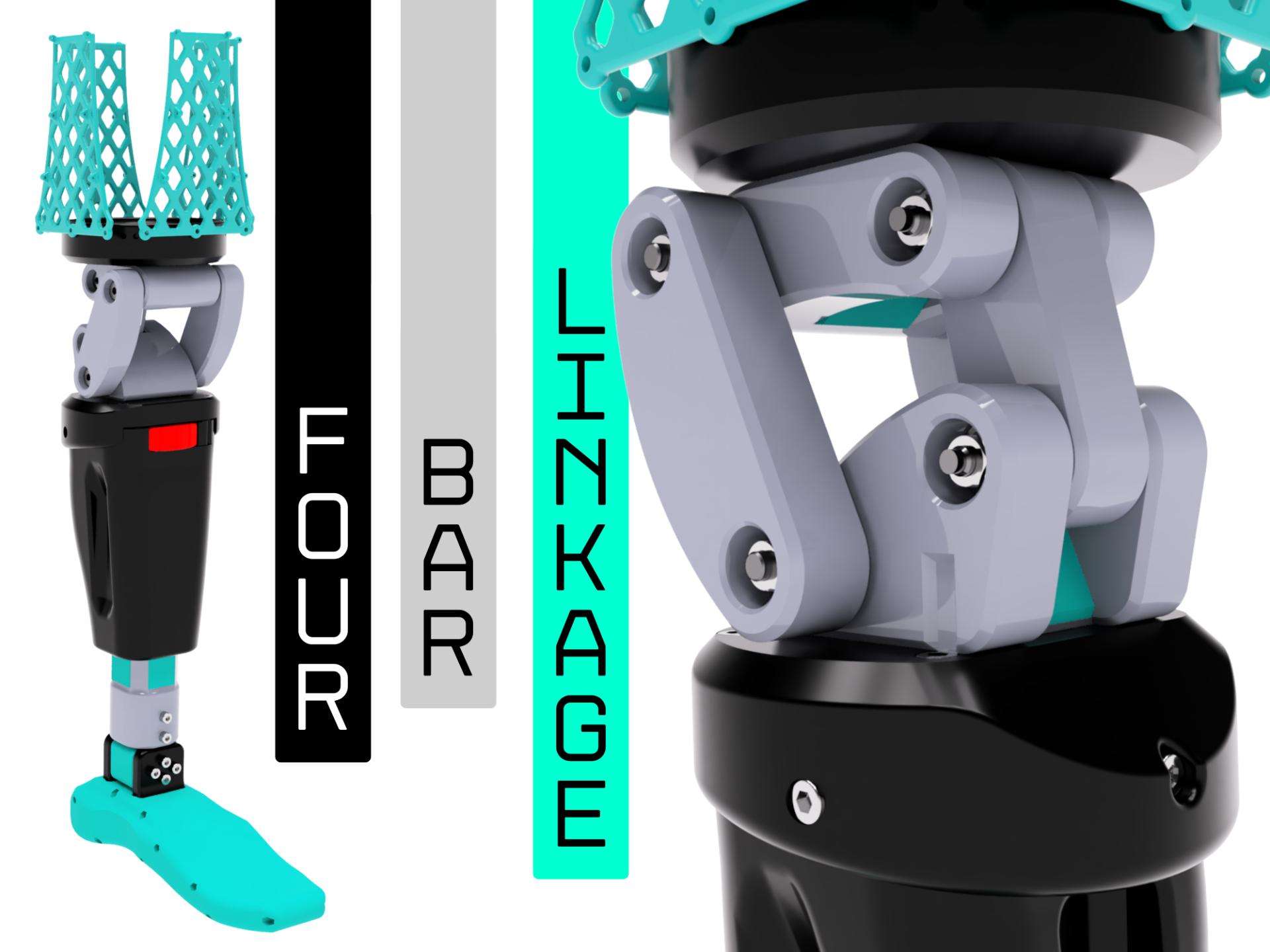 4-Bar Linkage mechanical knee prostheric