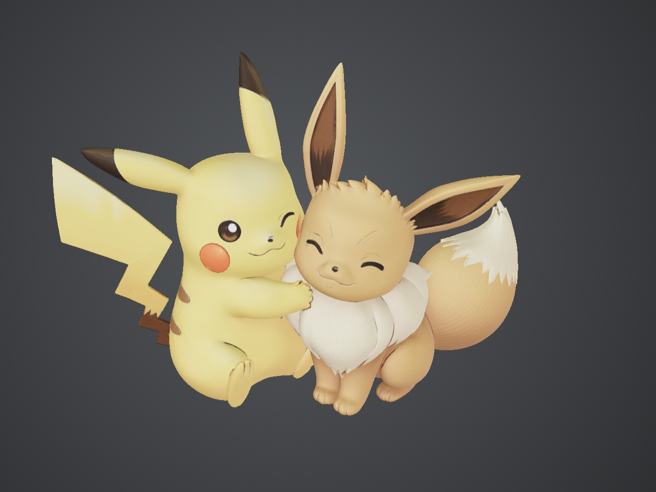 Pikachu And Eevee in Love
