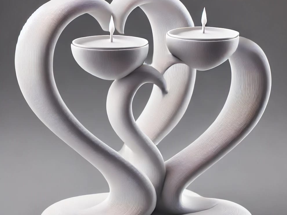 porta candele cuori