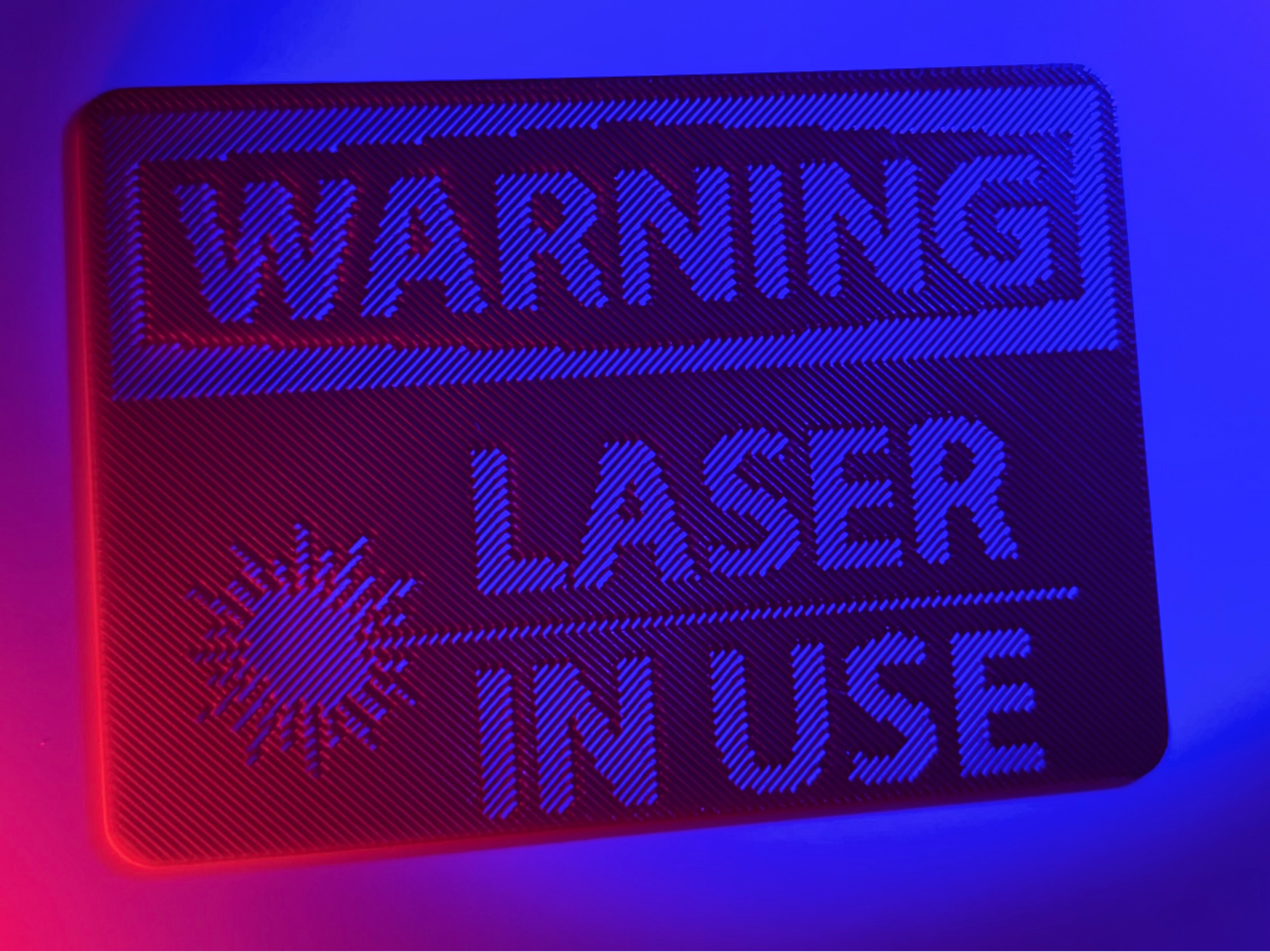 Laser Warning Holographic Effect Sign