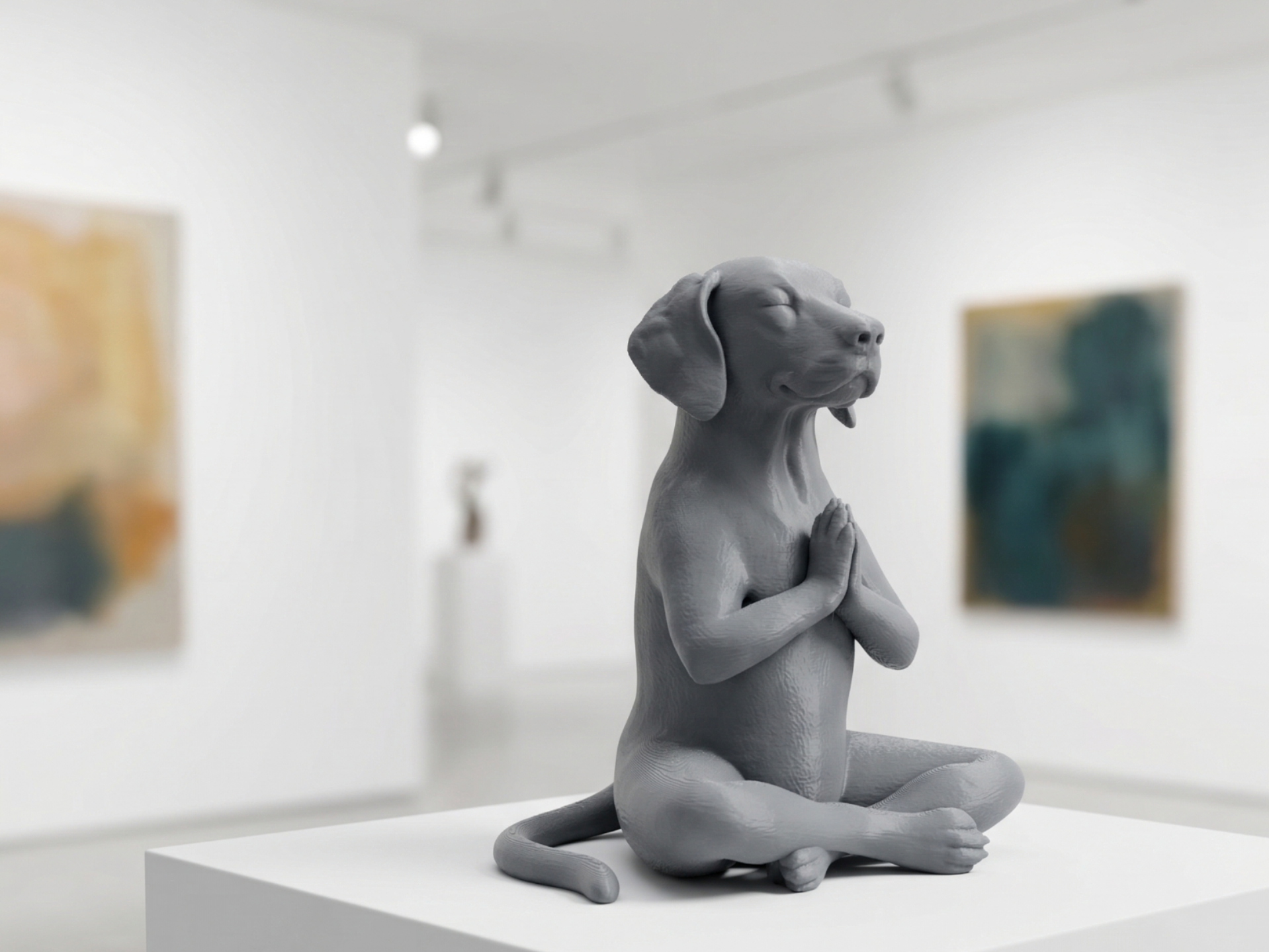 Meditating Weimaraner - Prayer Pose | Zen Statue