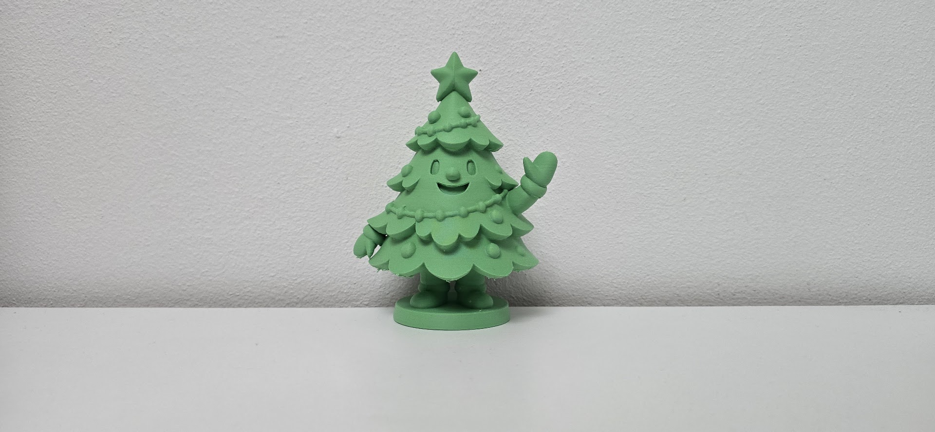 Waving Christmas Tree Character Figurine