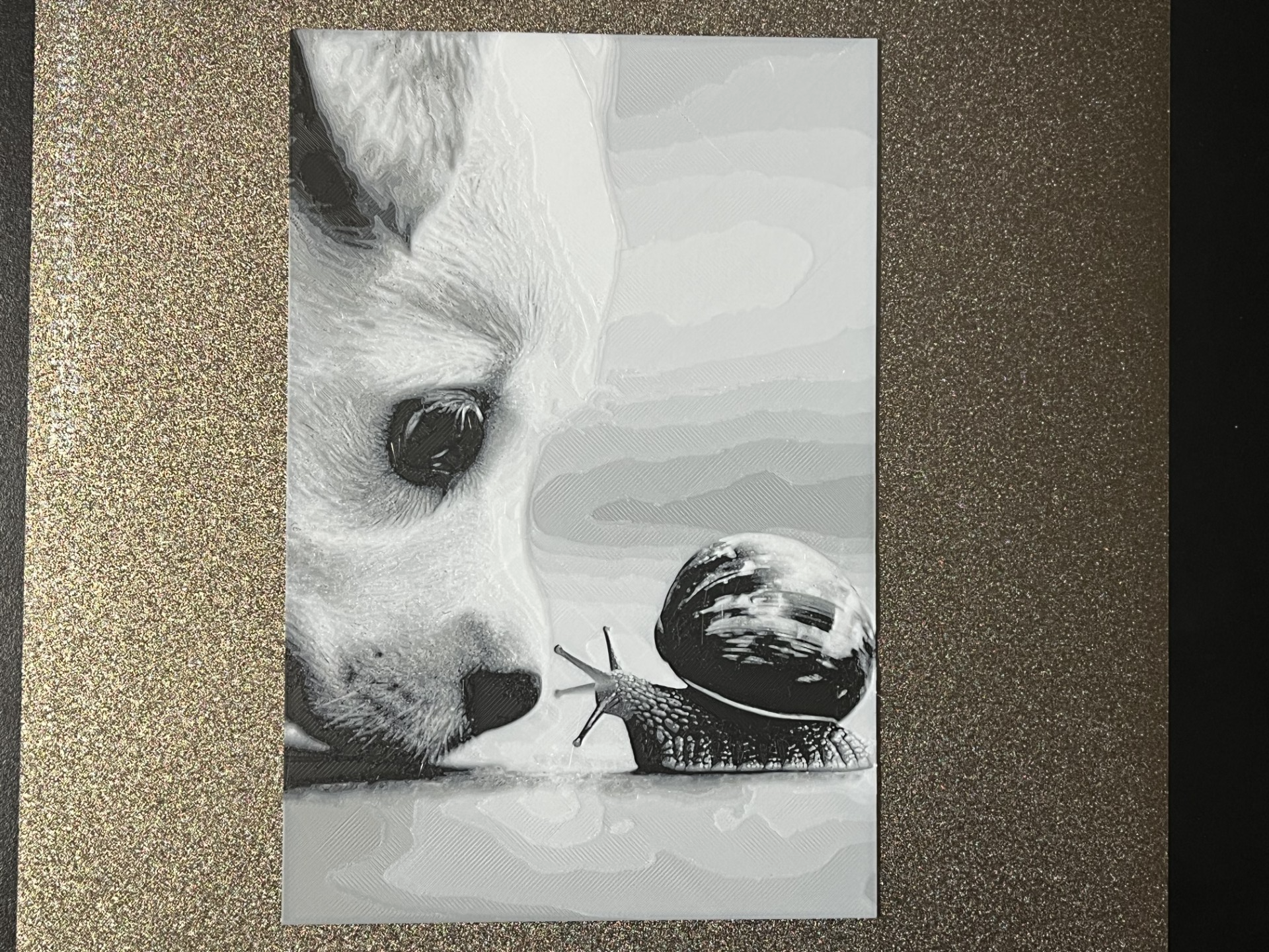 Dog and Snail Hueforge