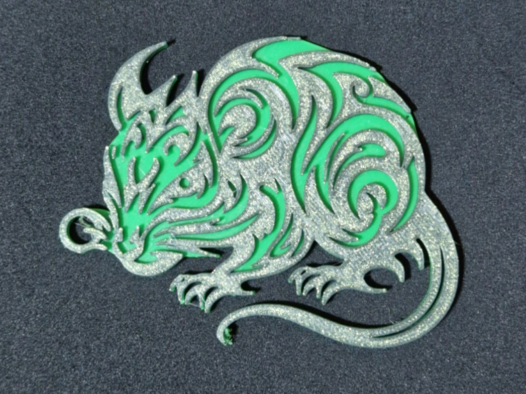 Tribal Rat Keychain