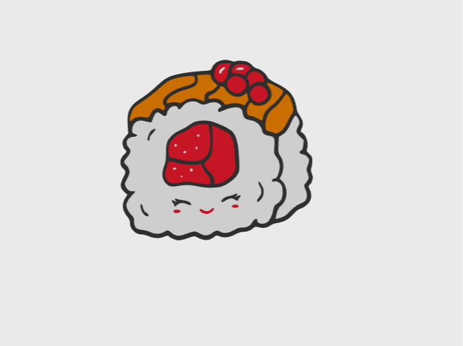 Sushi uramaki salmon keychain