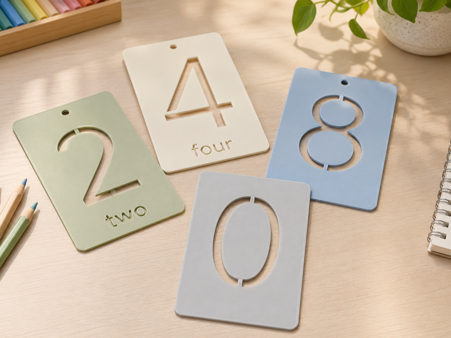 Parametric Number Stencil 0–9 for kids