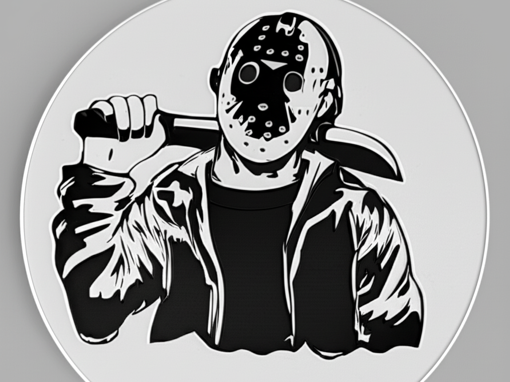 Black and White Friday the 13th Jason Voorhees