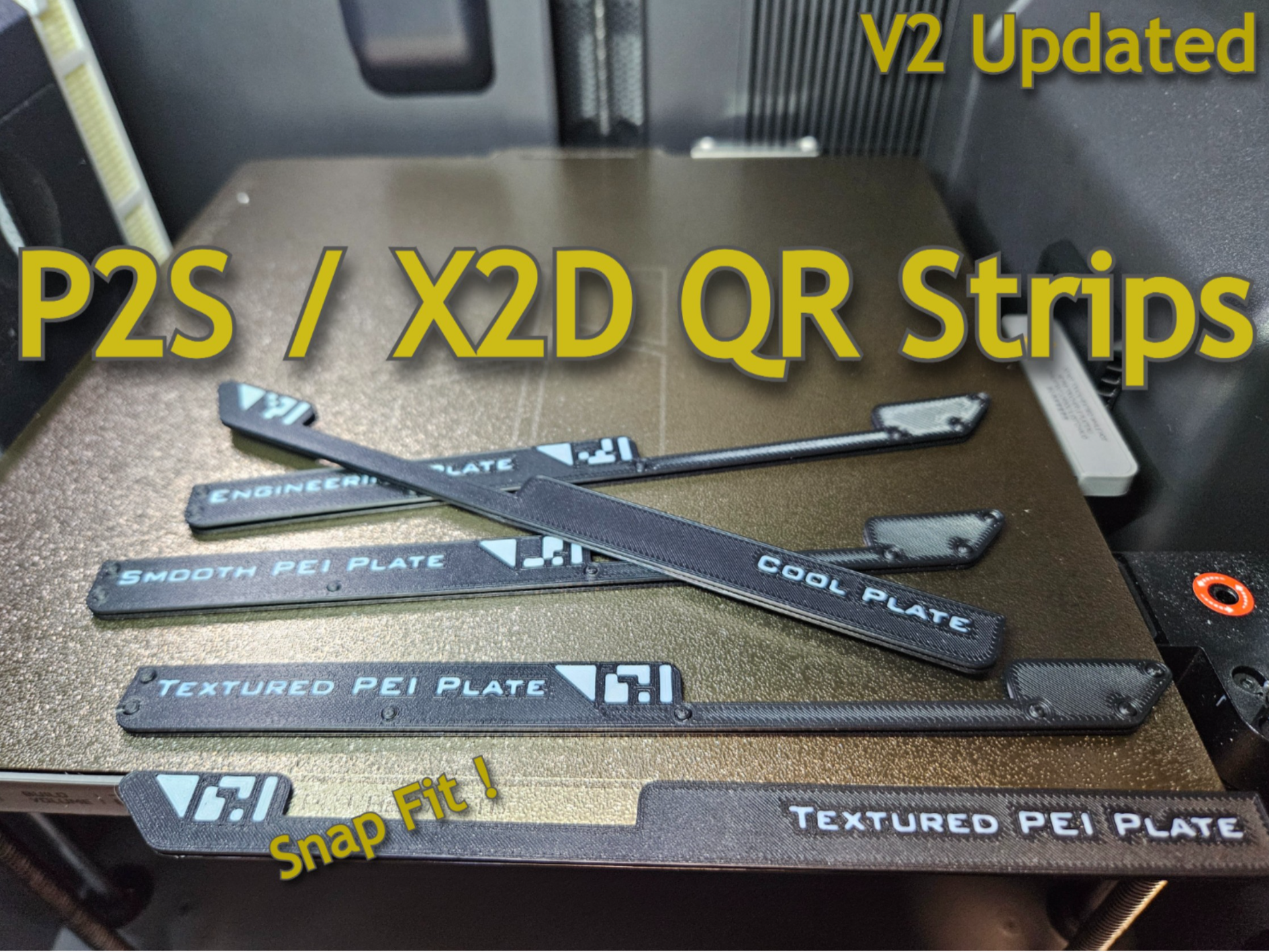 QR Clip For P2S / X2D Build Plate_with Fix Pin
