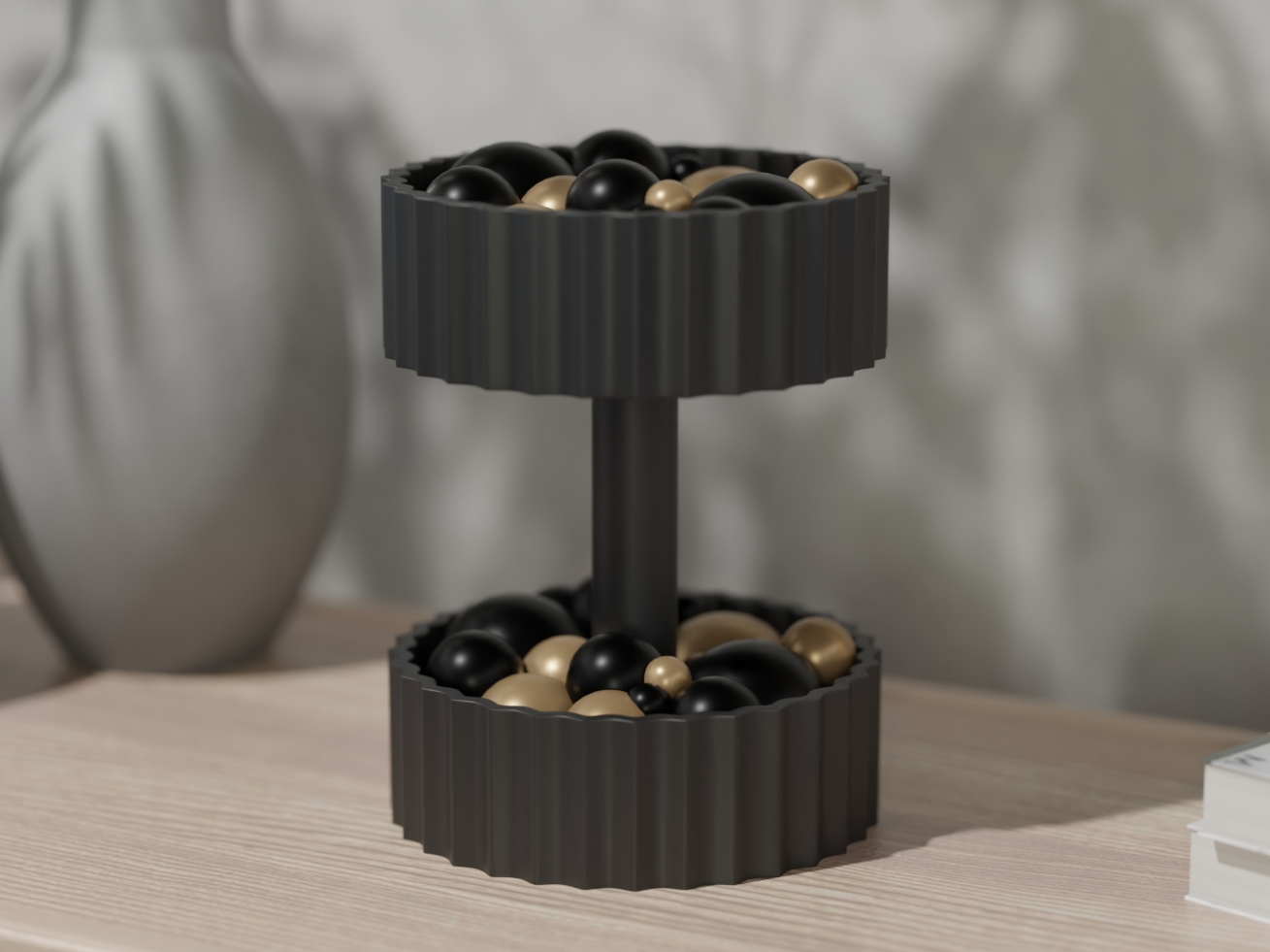 Modern Black Two-Tier Organizer for Home & Office
