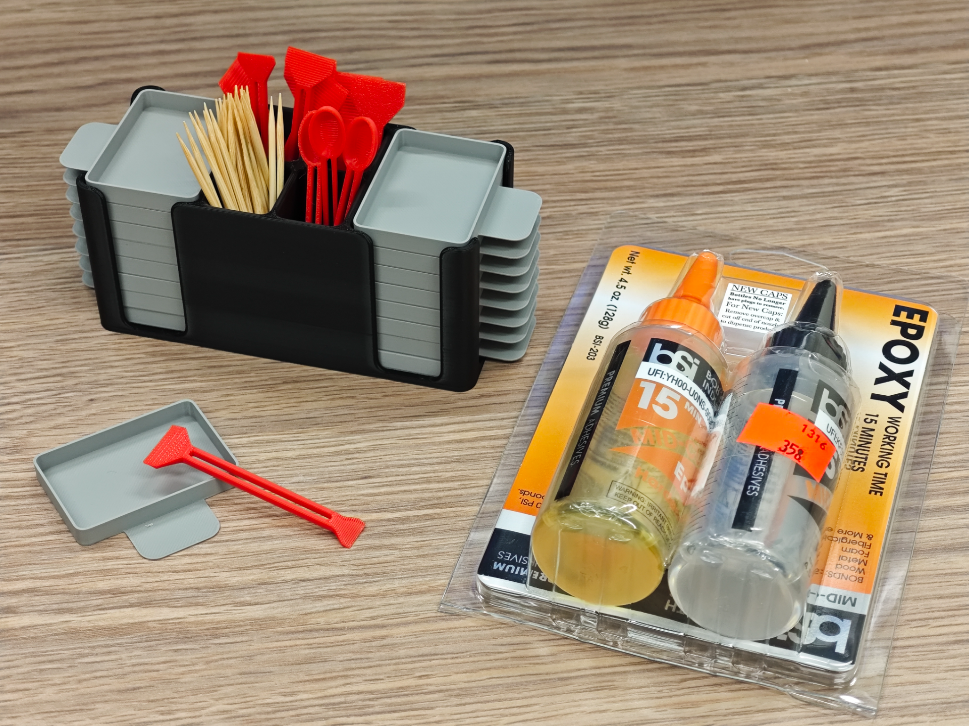 Epoxy Resin tray with holder and spatula,