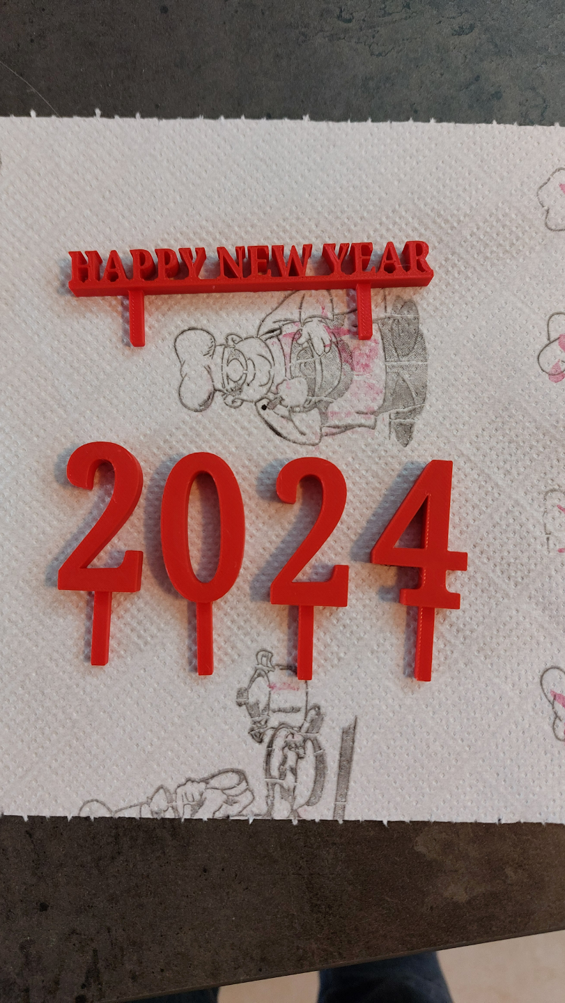 Cake Orniments Happy New Year 2024