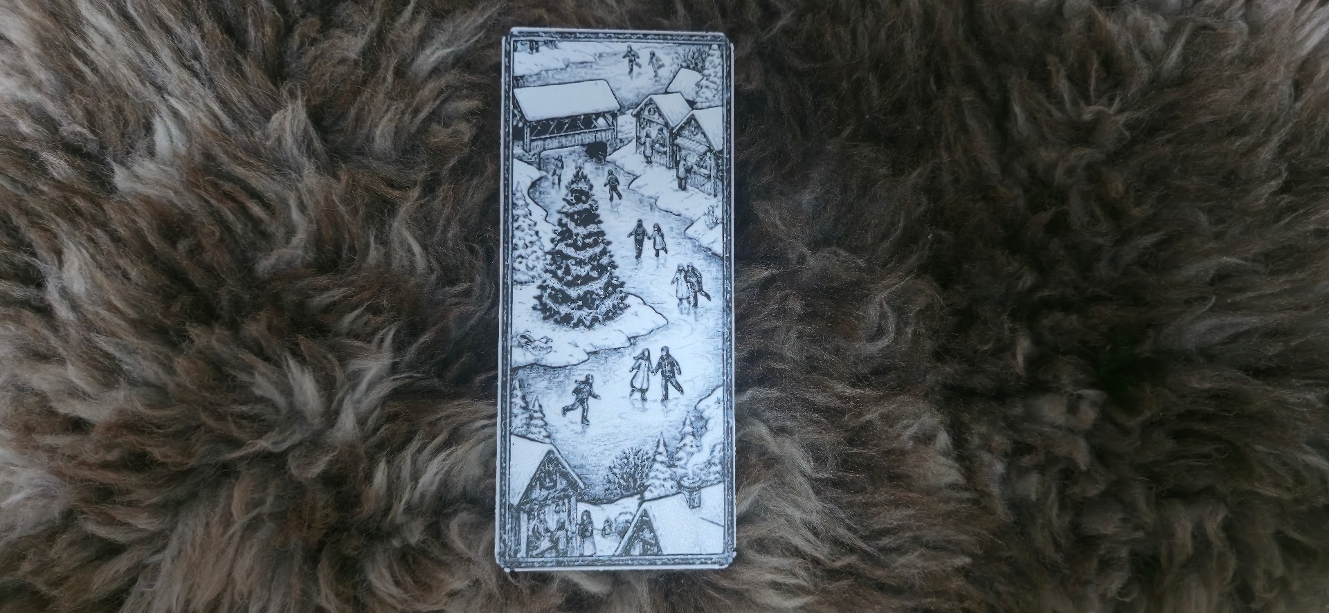 Winter Village Covered Bridge Bookmark