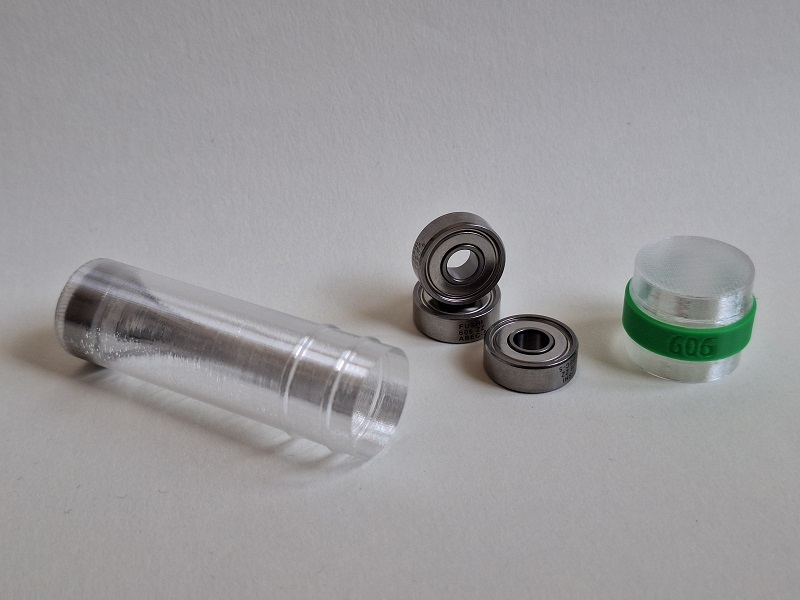 Bearing tube with ID ring for 606 bearings