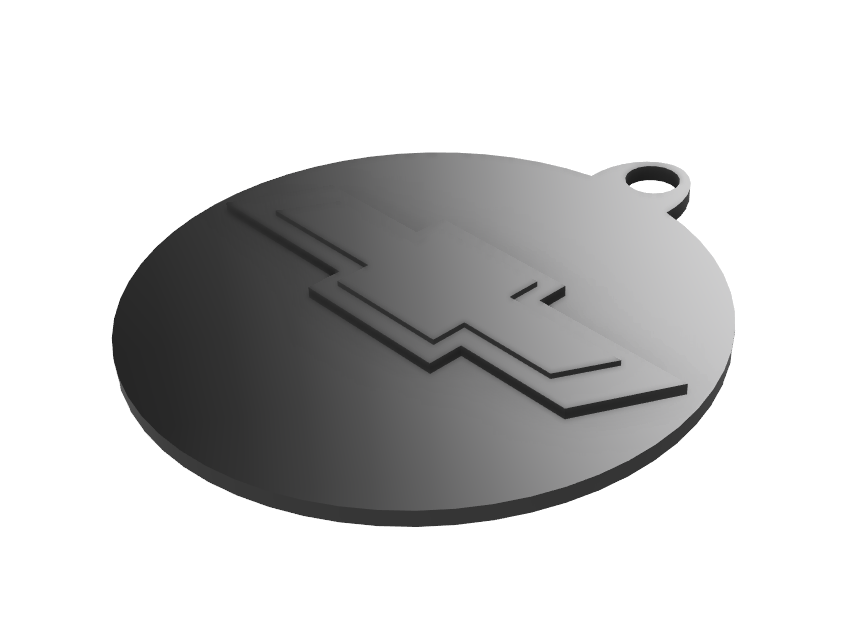 Chevrolt logo writing keychain 3d model