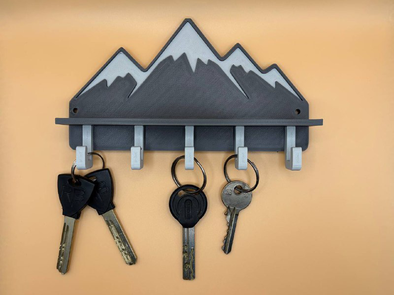 Mountain Range Key Rack with Shelf