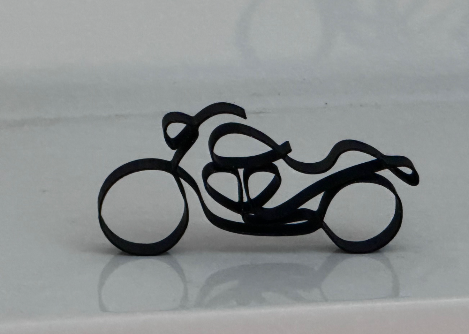 Stylized Line Art Motorcycle