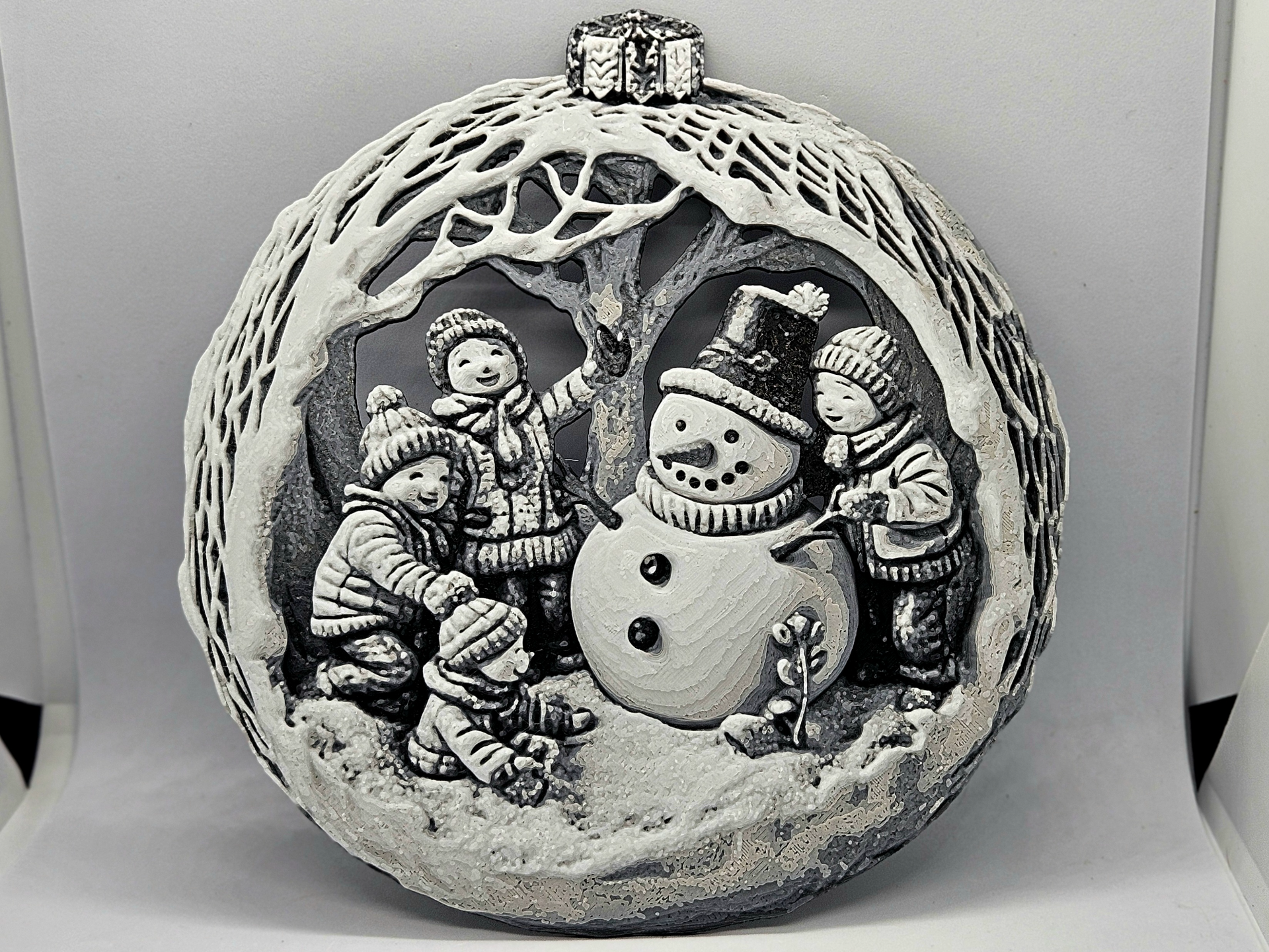 Childhood in the Snow - Christmas Bauble Ornament