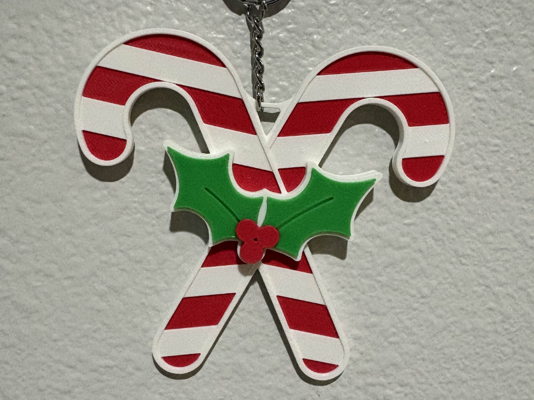 Christmas Candy Cane Keychain/Ornament