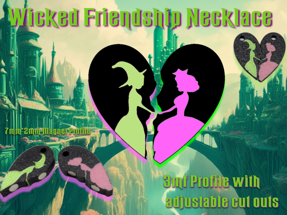 Wicked Friendship Keychain and Necklace