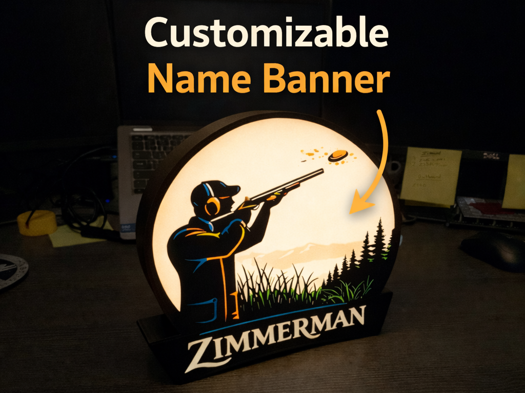 Trap Shooter Scene Lightbox – Customizable Name