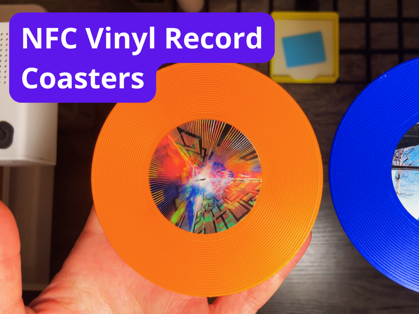 NFC-Enabled Vinyl Record Coaster