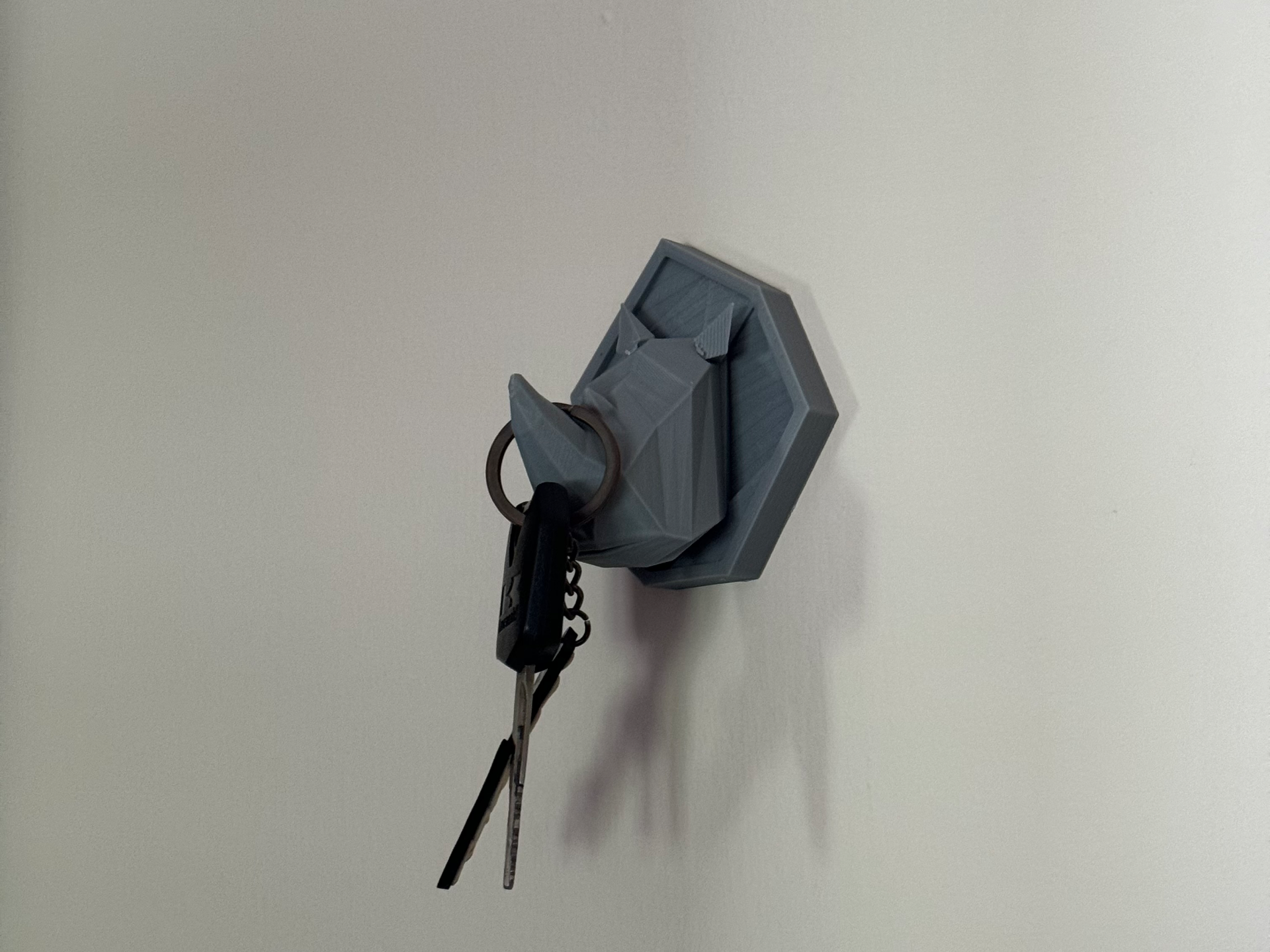 Rhino Ornament Wall Hook Low Poly