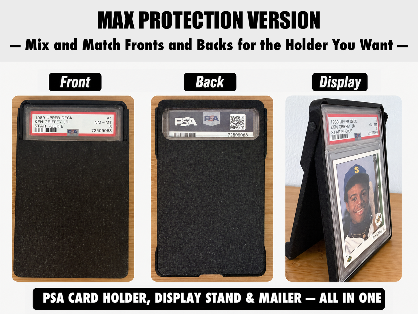 PSA Graded Card Holder + Display Stand + Mailer