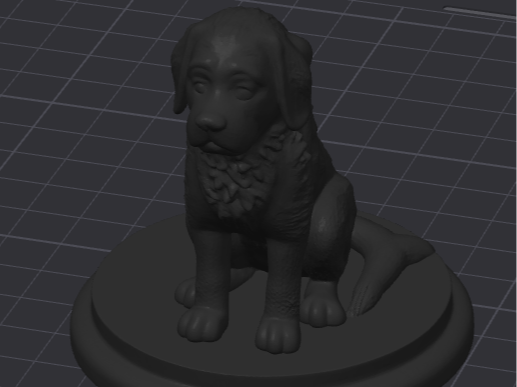 A dog sitting on pedestal