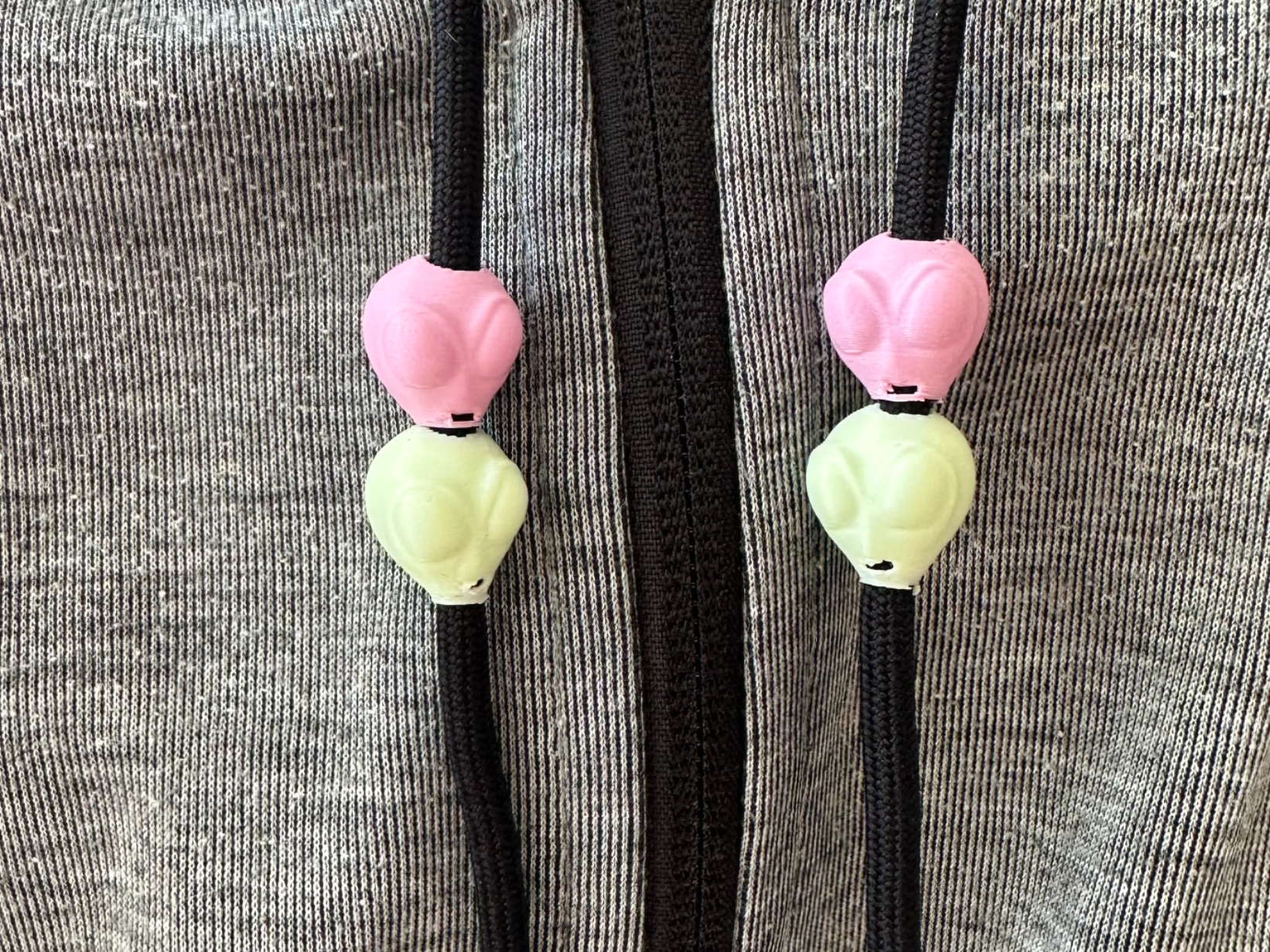 Alien head Hoodie Drawstring Beads
