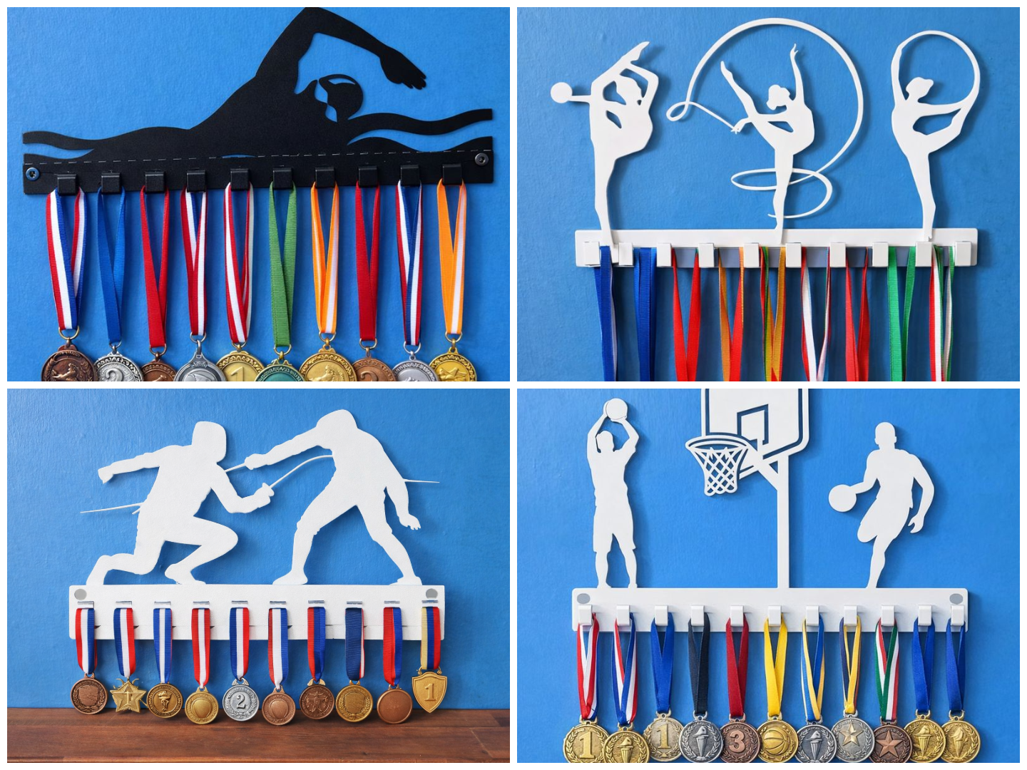 Medal Hanger-Swim, Basketball, Gymnastics, Fencing