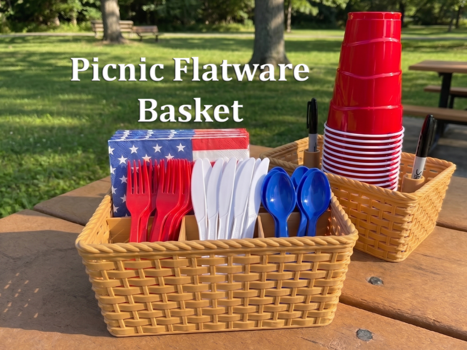 Parametric Flatware & Napkin Basket