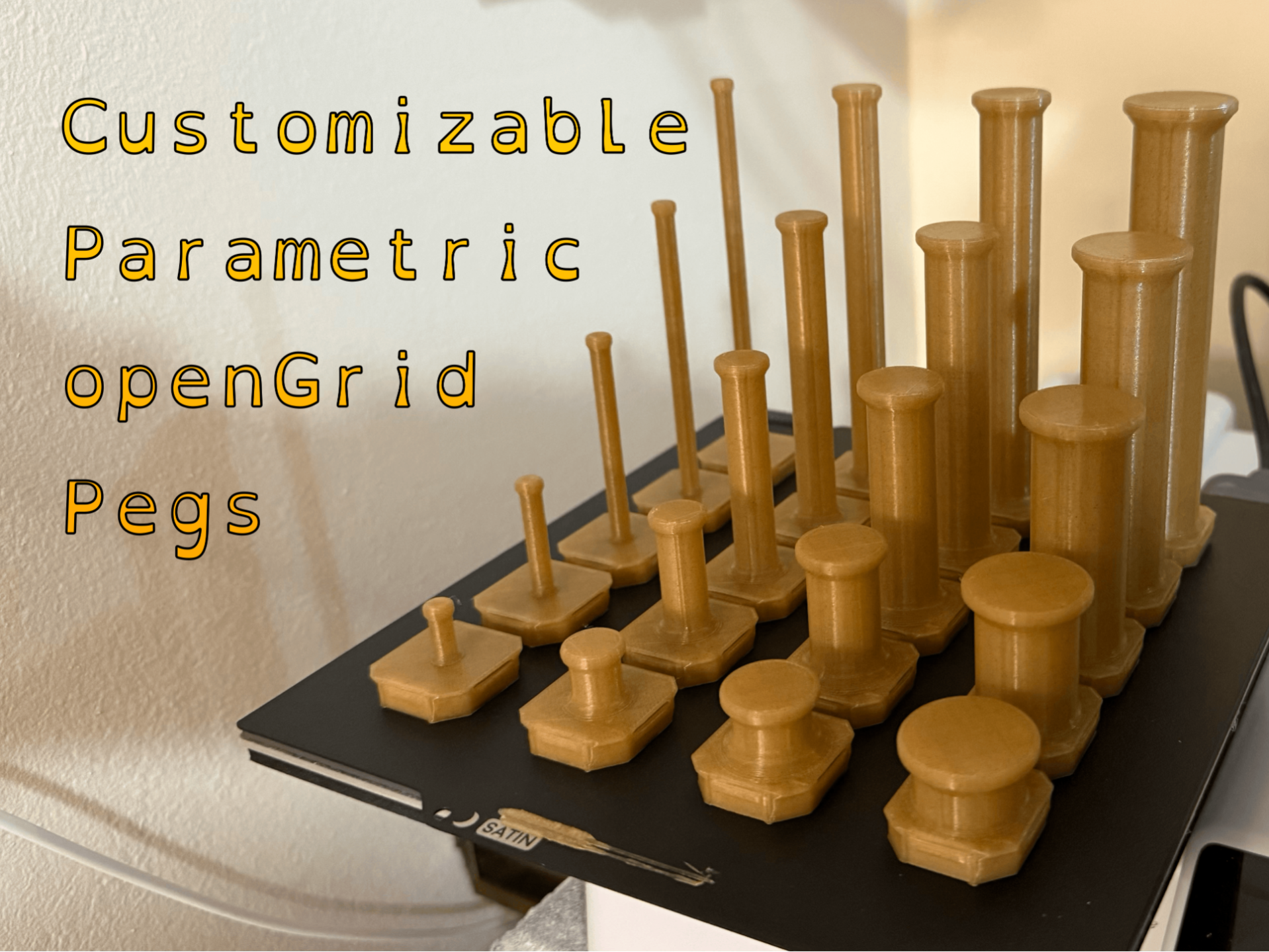 Customizable openGrid Pegs