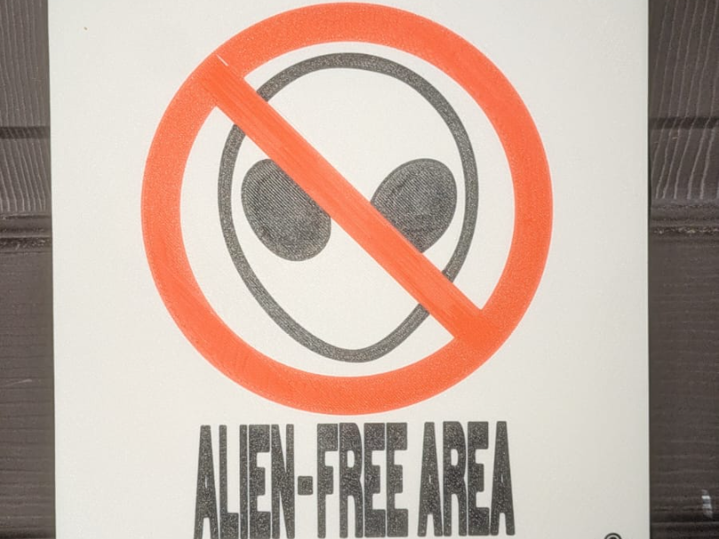 cartel de zona libre de alins