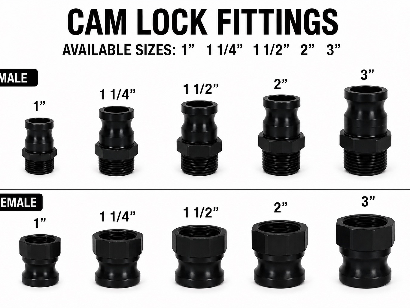 Cam Lock Adapter fittings Male & Female