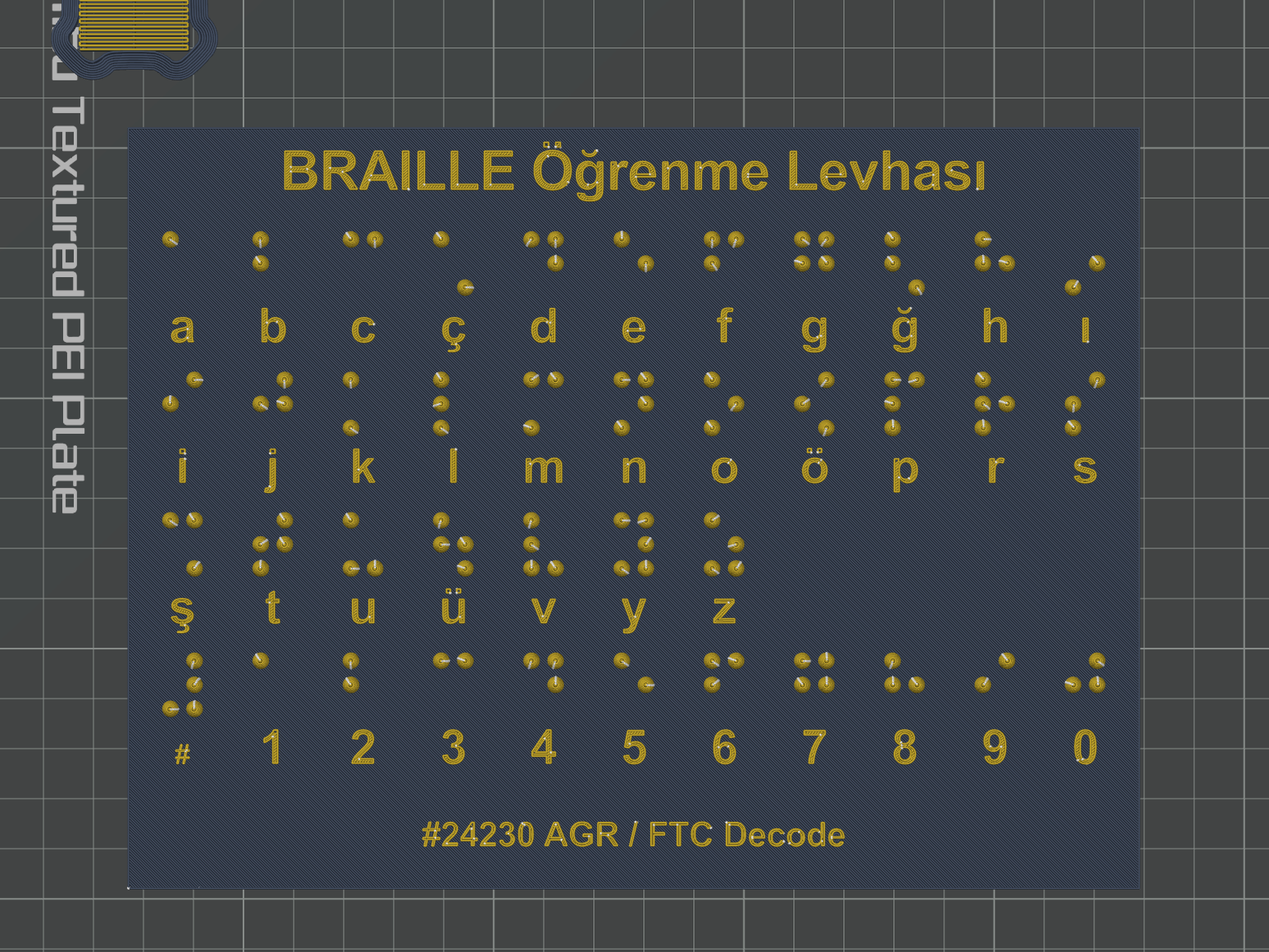 Türkçe Braille Alfabesi Levha ve Harfler