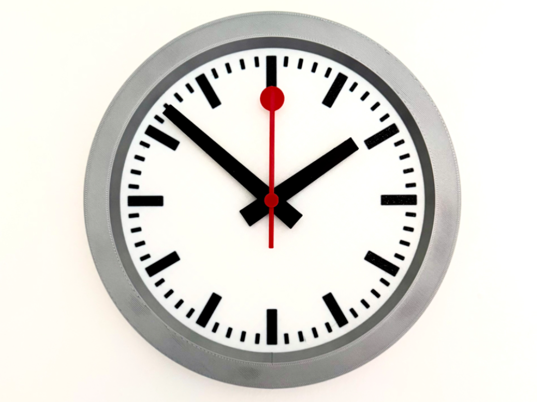 Swiss Railway style clock - White & black options