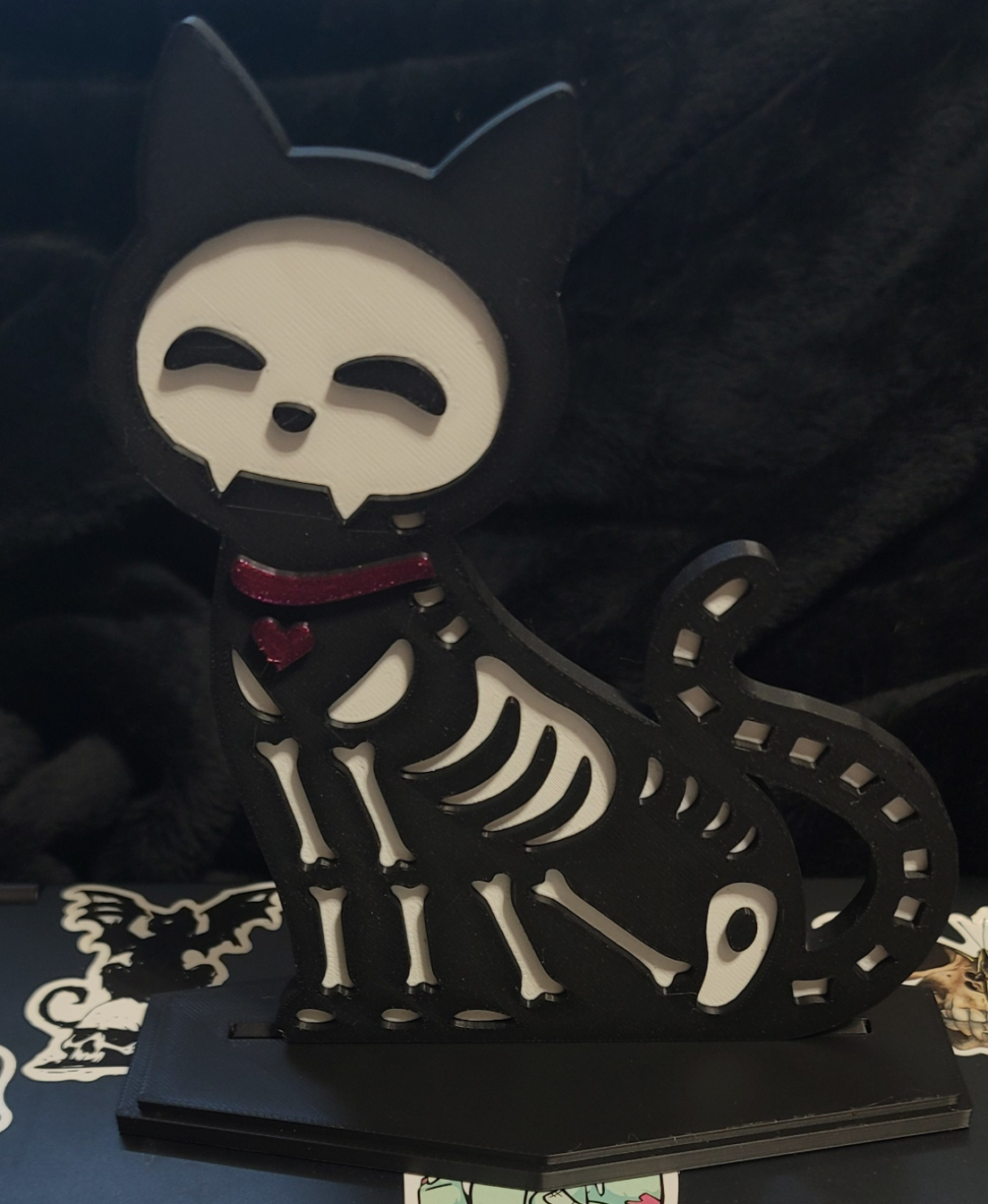 Skelly Cat Shelf Sitter