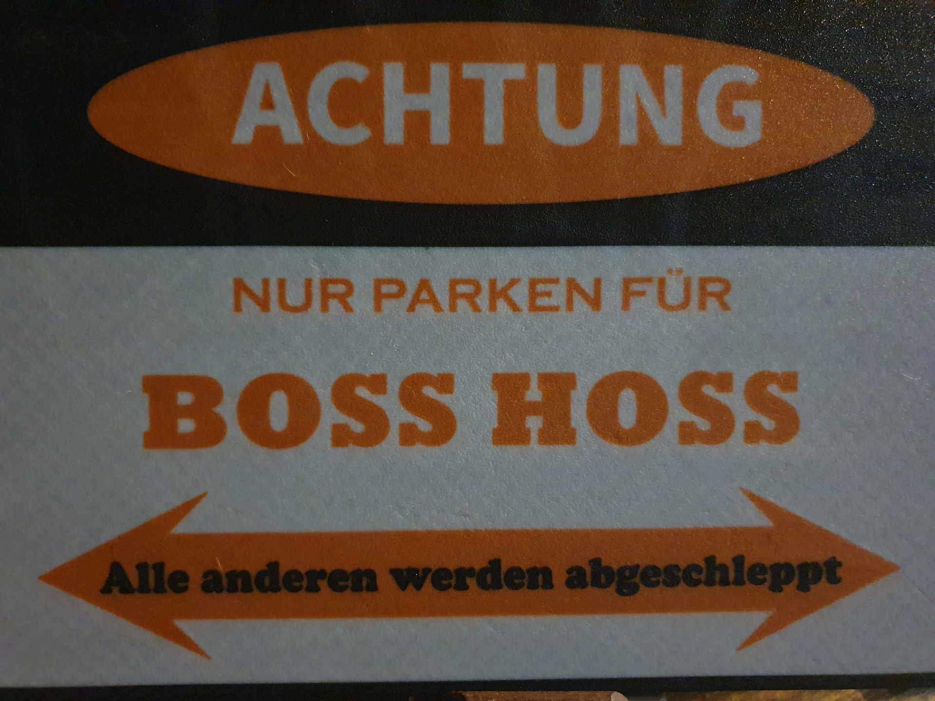 BOSS HOSS Parken verboten Schild