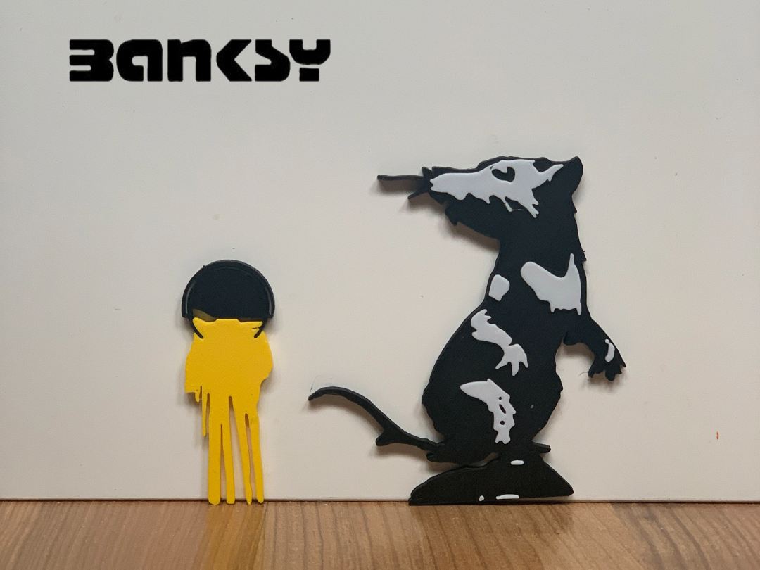Banksy - Toxic Rat and drain pipe