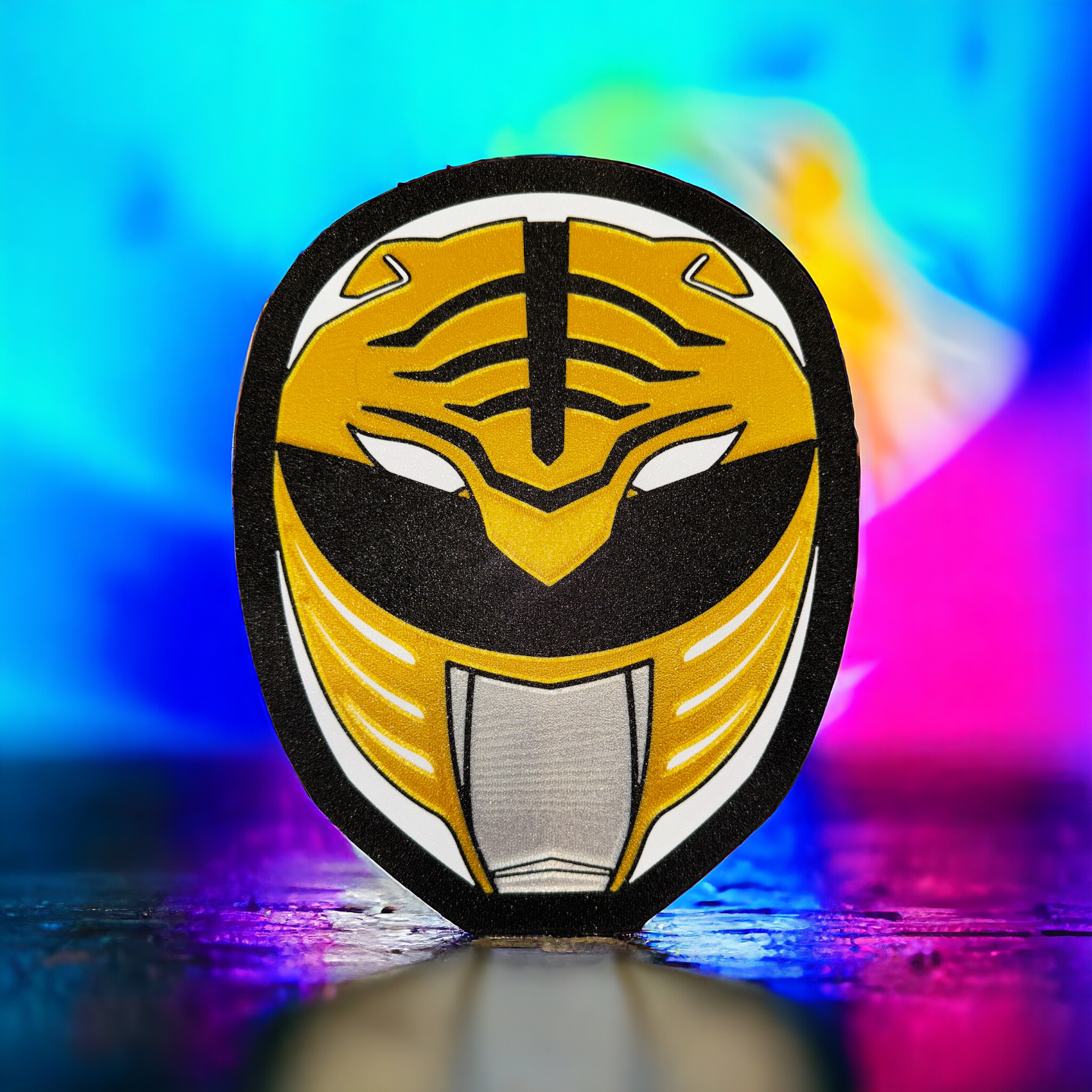 White Power Ranger Helmet Lightbox Lamp LED Sign