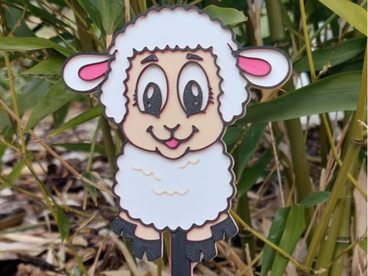 sheep in a flower pot