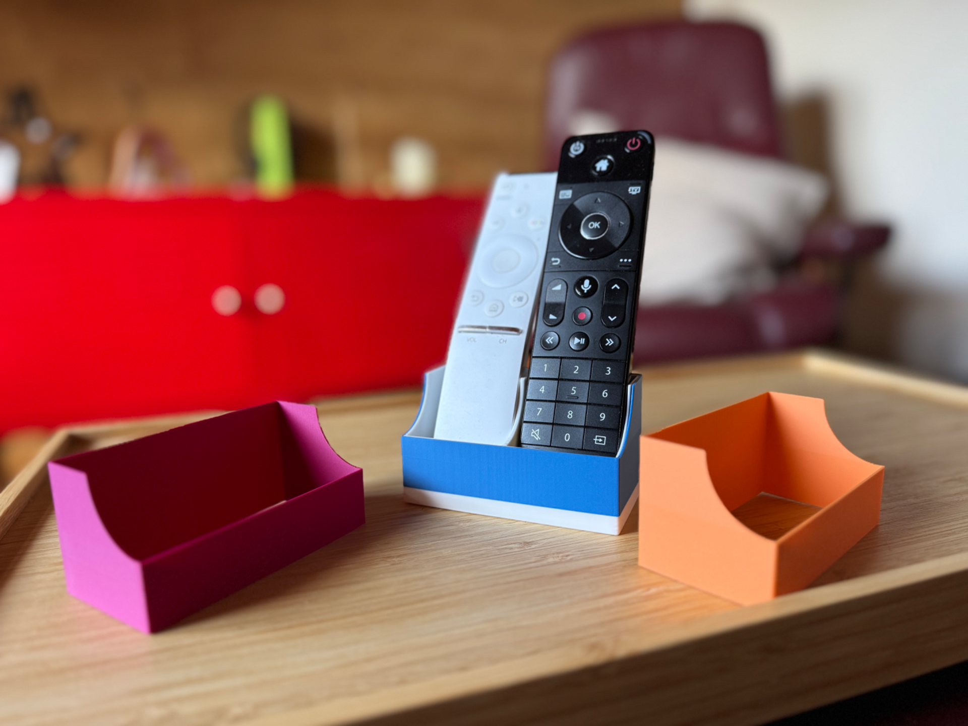 Remote control holder with swappable color cover