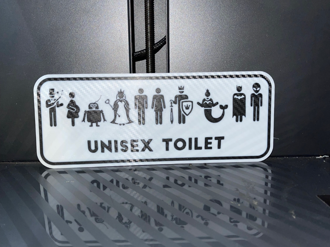Lustiges Schild: Unisex Toilet