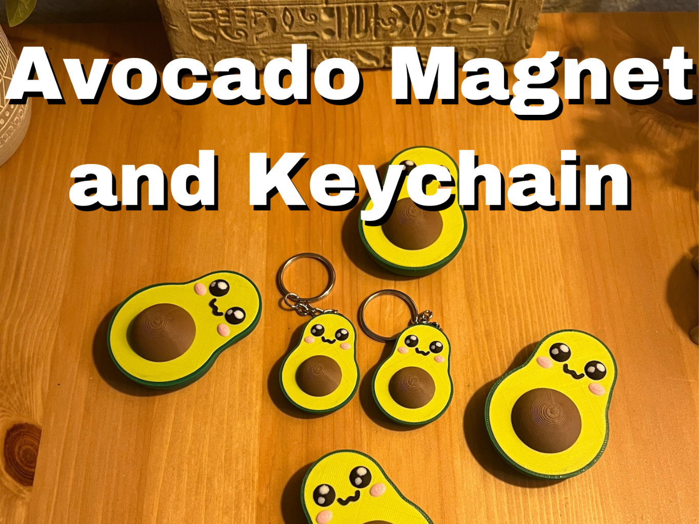 Kawaii Avocado Magnet and Keychain