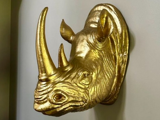 Rhinoceros Head Wall Home Decor Faux Taxidermy