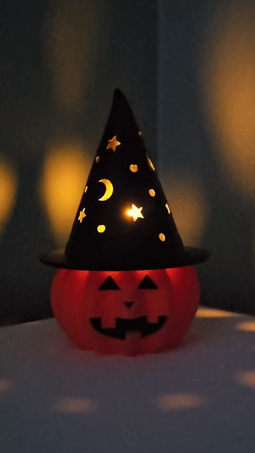 Witch Hat Lantern on Pumpkin
