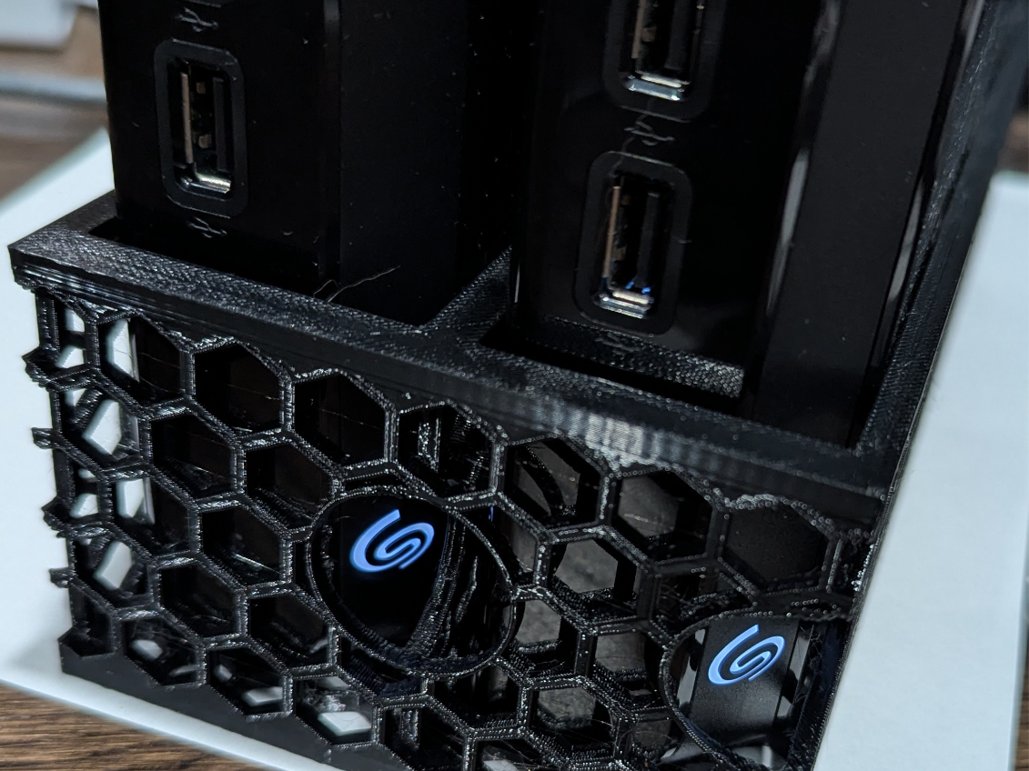 Two Seagate 8TB External Drive Storage Rack