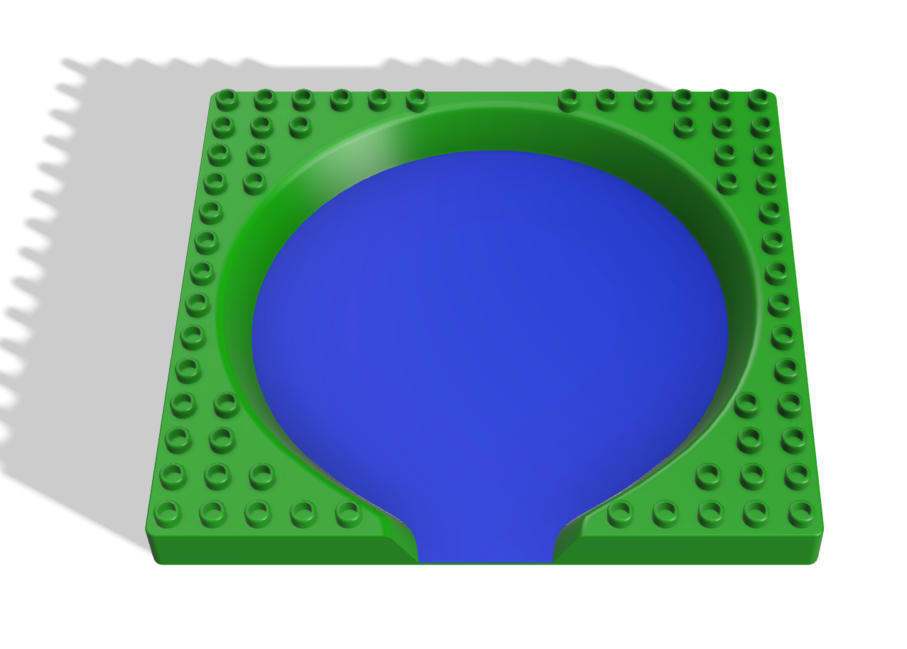 Duplo-compatible baseplate with lake (river plate)