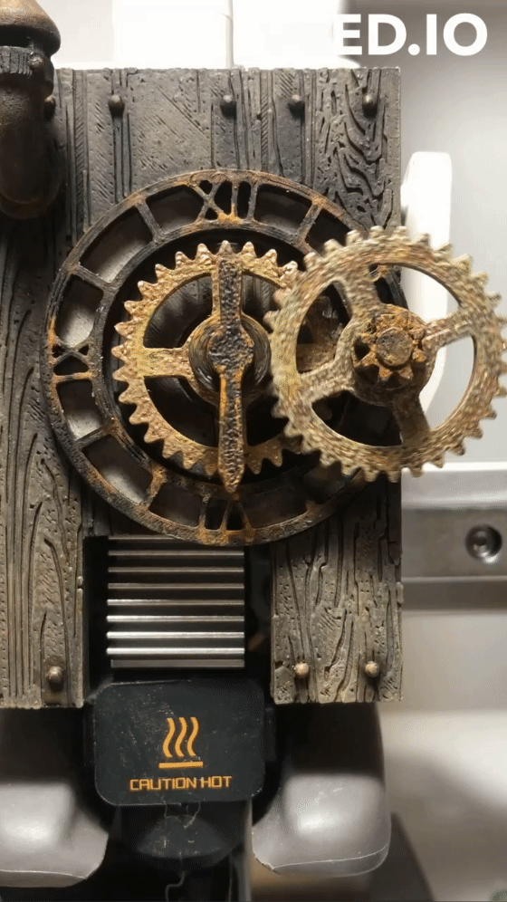A1 Steampunk Gear Clock Extruder Cover
